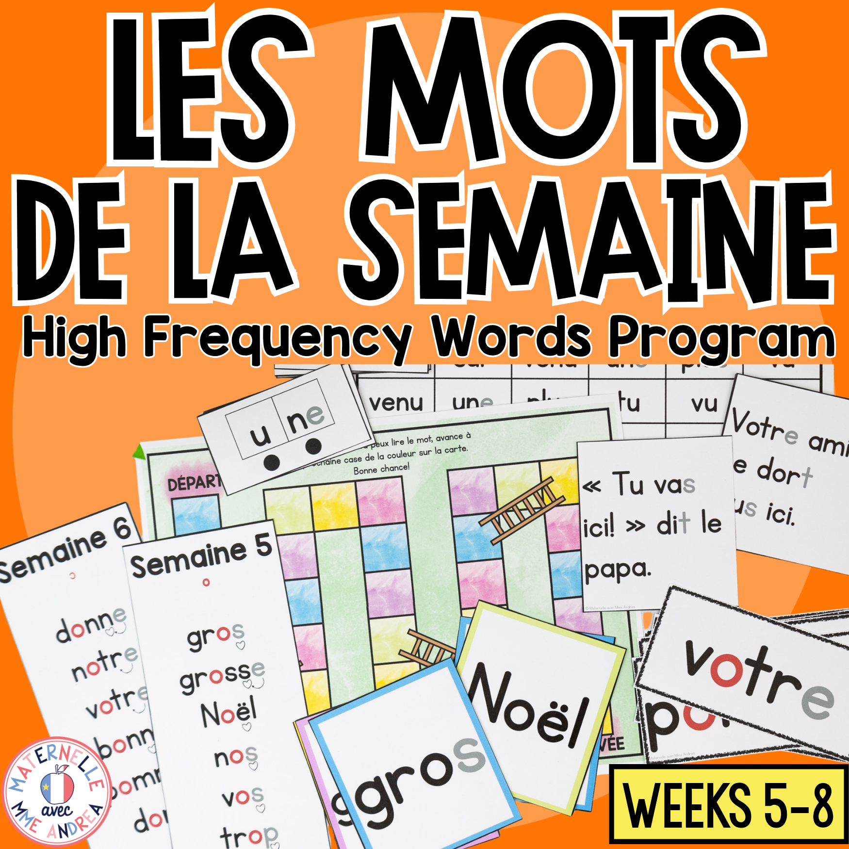 French High Frequency Words Phonics Program | Weeks 5-8 | French Sight Words