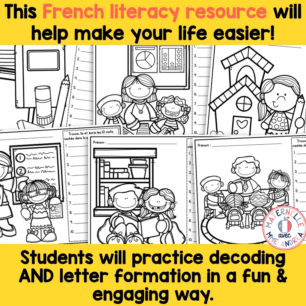French Back to School Decoding Vowel Sounds Worksheets - La rentrée - 1$ DEAL — image 2