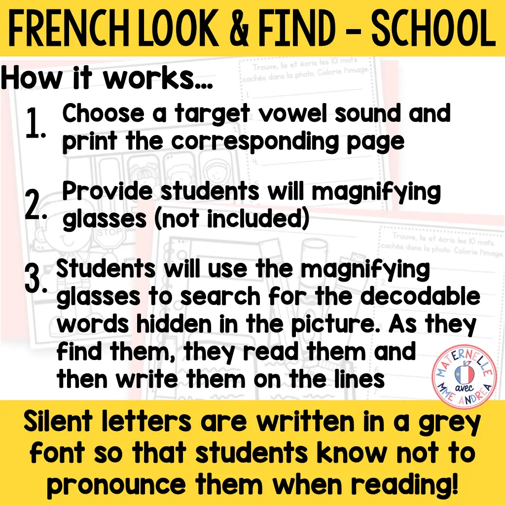 French Back to School Decoding Vowel Sounds Worksheets - La rentrée - 1$ DEAL — image 4
