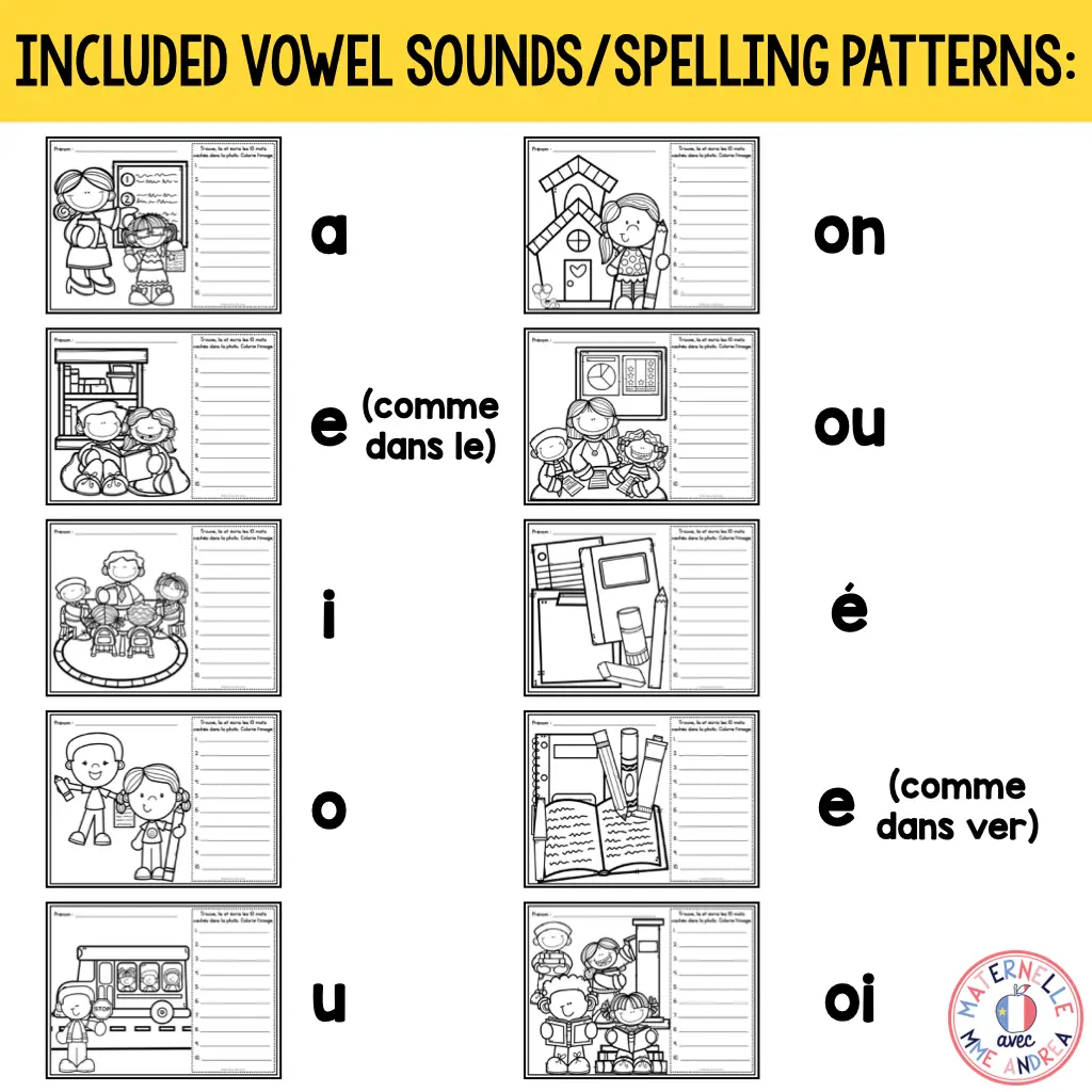 French Back to School Decoding Vowel Sounds Worksheets - La rentrée - 1$ DEAL — image 7