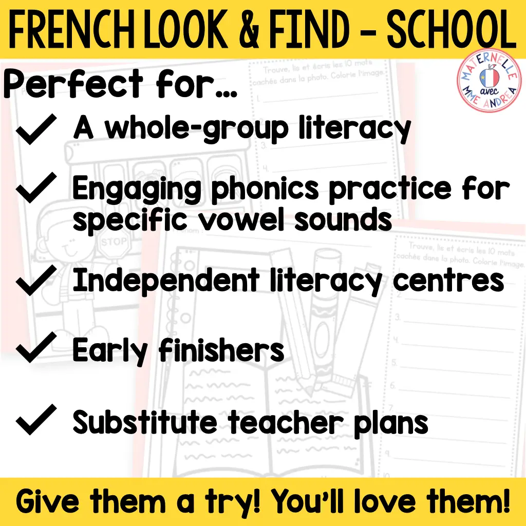 French Back to School Decoding Vowel Sounds Worksheets - La rentrée - 1$ DEAL — image 6