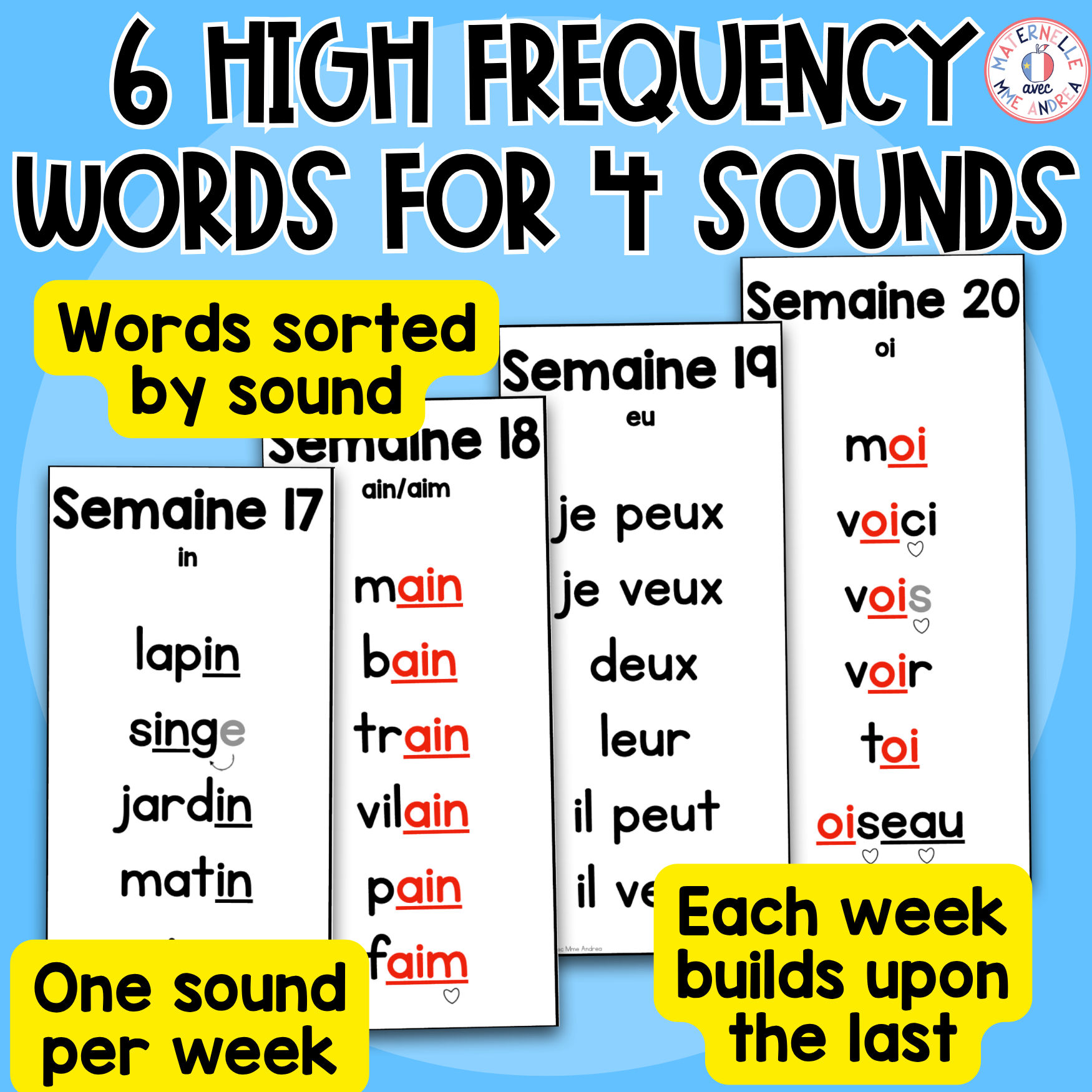 French High Frequency Words Phonics Program | Weeks 17-20 | French Sight Words — image 2