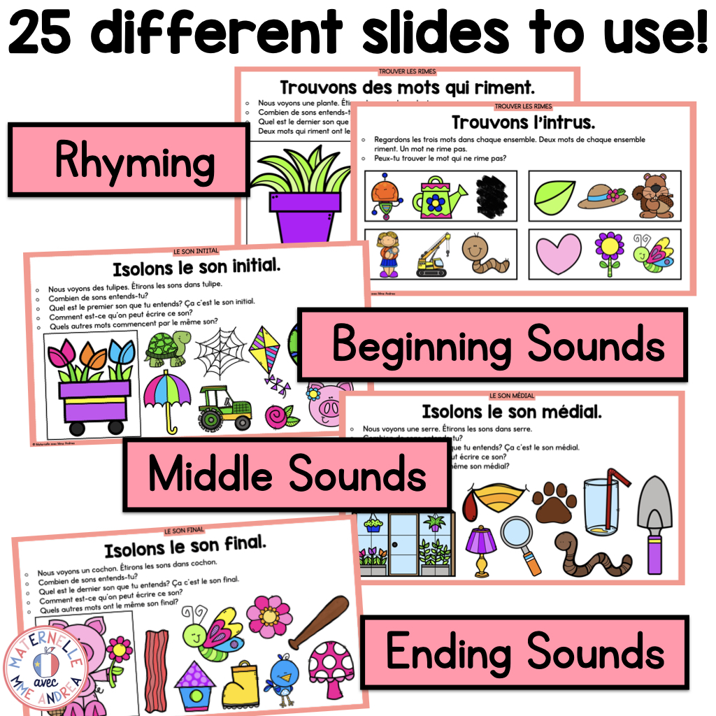 French Phonological & Phonemic Awareness Slides – April | Daily K-1 Practice — image 2