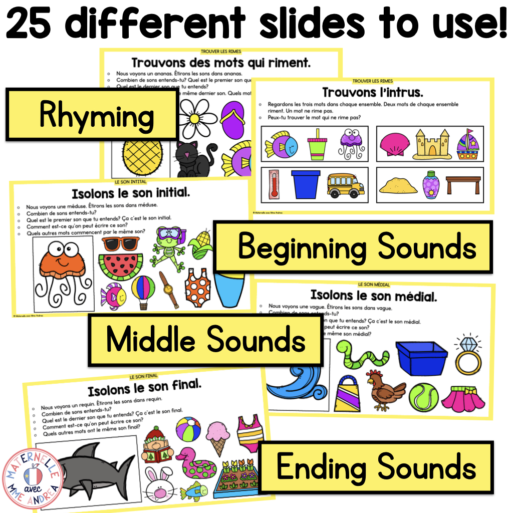 French Phonological & Phonemic Awareness Slides – June | Daily Oral K-1 Practice — image 3
