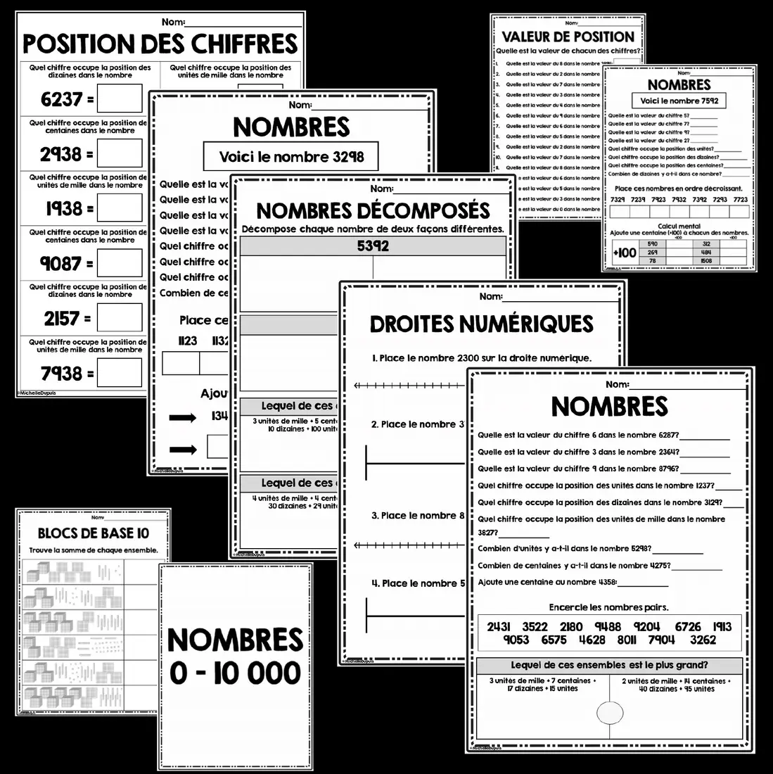 French Numbers Worksheets Math Activities - Sens/Concept du Nombre - Les nombres — image 2