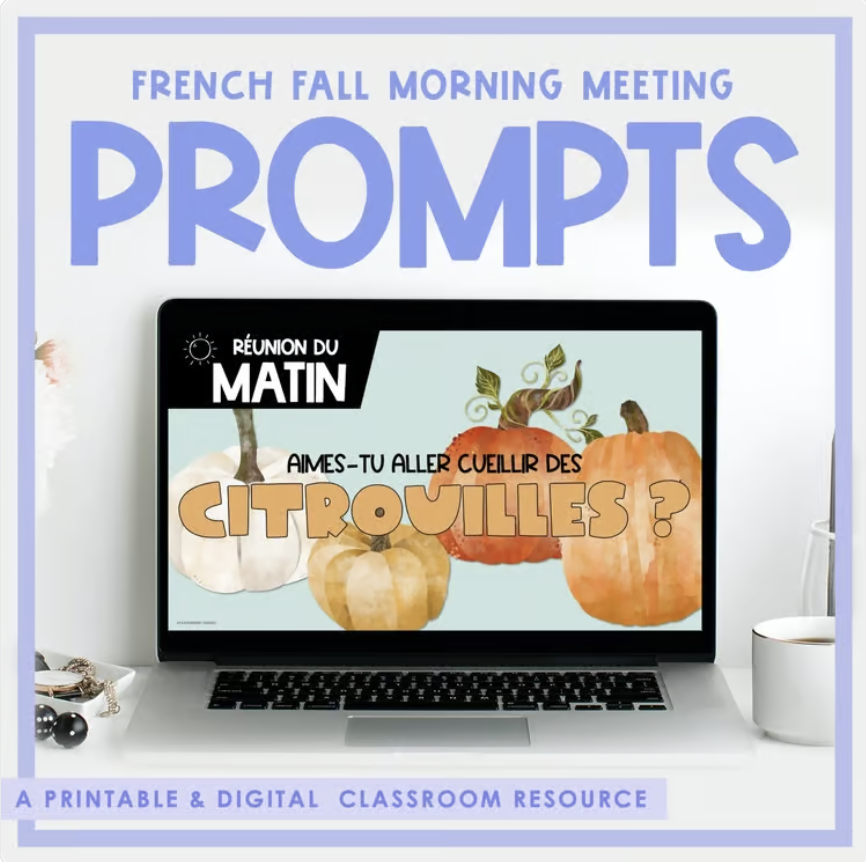 French Fall/Autumn Morning Meeting Prompts | Digital & Printable — image 2