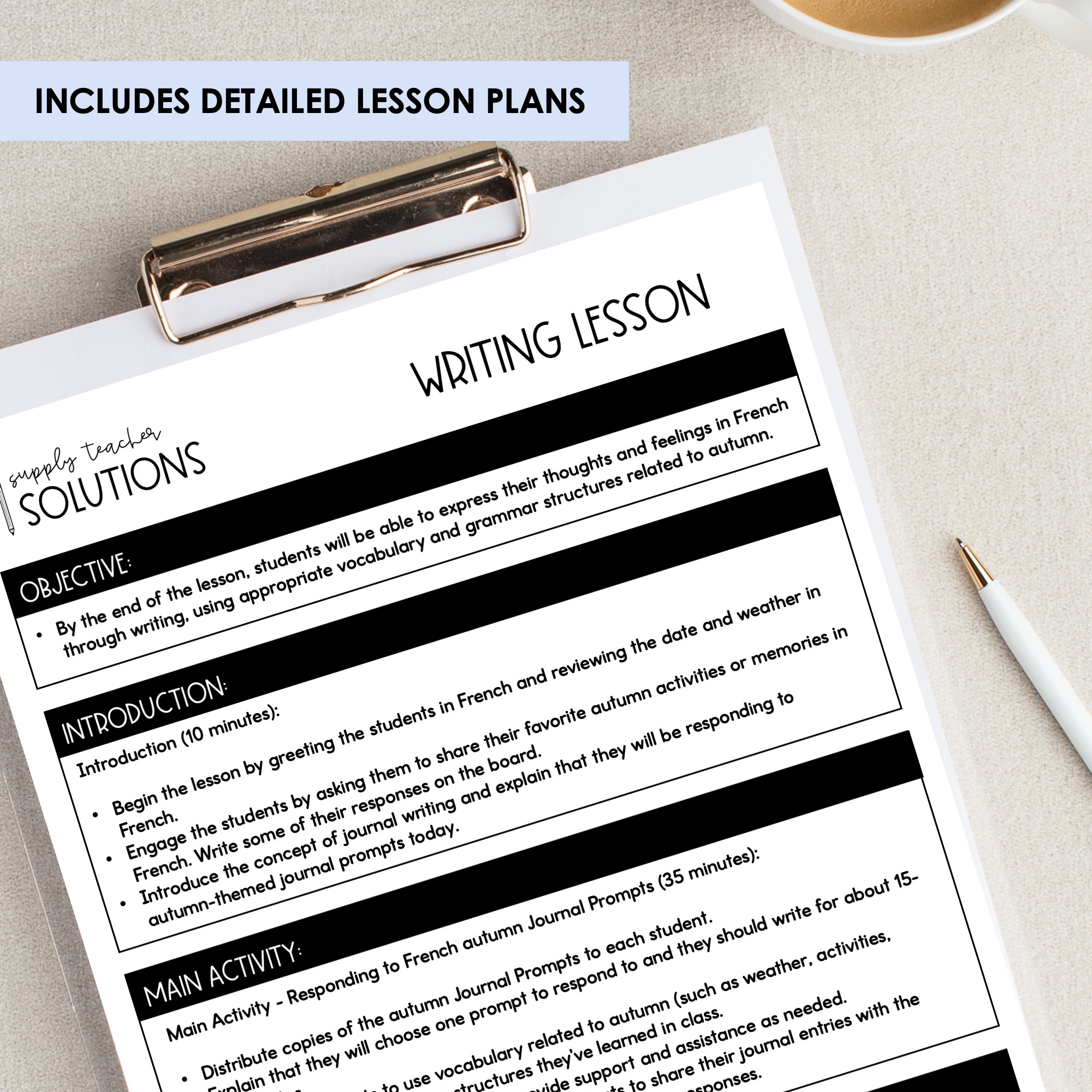 Supply Teacher Solutions | French Immersion Resource Pack | Autumn Edition — image 3
