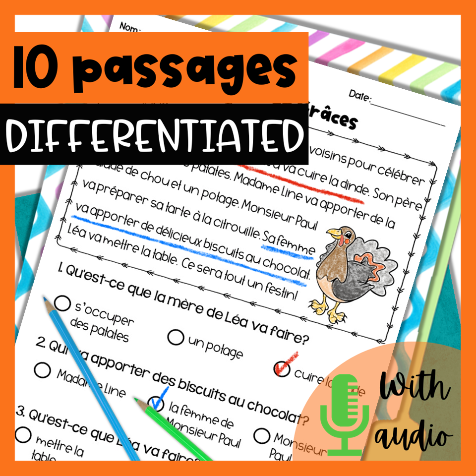 French differentiated reading passages AUTUMN — image 3