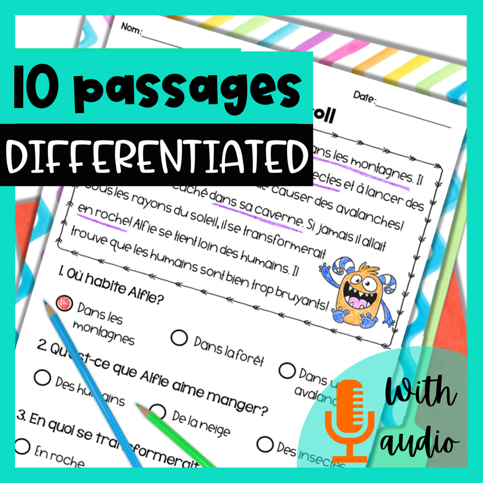 French Differentiated Reading Passages Magical Creatures Halloween — image 4