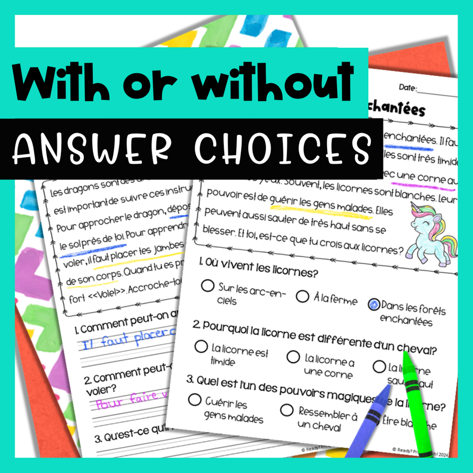 French Differentiated Reading Passages Magical Creatures Halloween — image 5