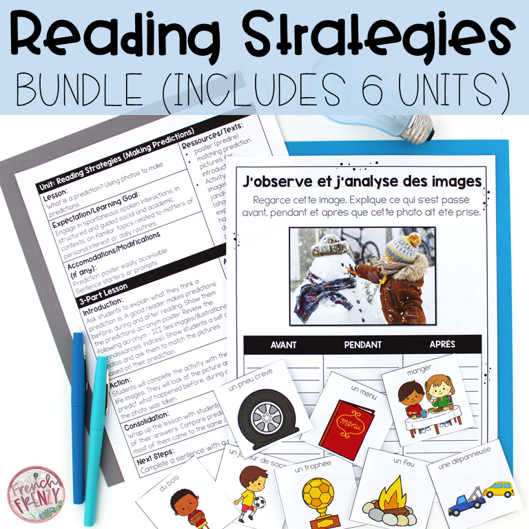 French Reading Strategies Units Bundle - Les stratégies de lecture (Includes 6 units)