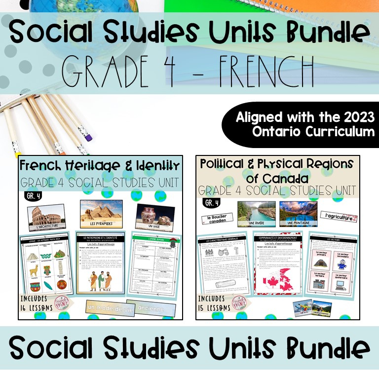 French Grade 4 Ontario Social Studies Units Bundle - Études Sociales