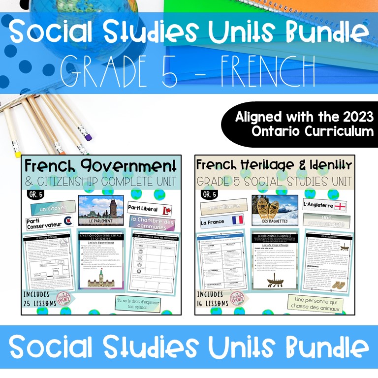 French Grade 5 Ontario Social Studies Units Bundle - Études Sociales