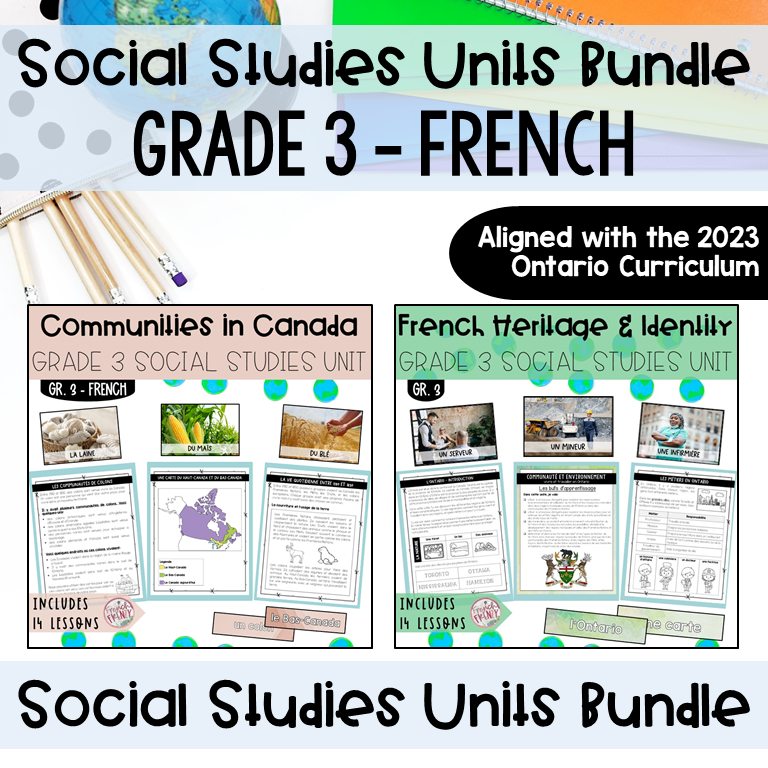 French Grade 3 Ontario Social Studies Units Bundle - Études Sociales