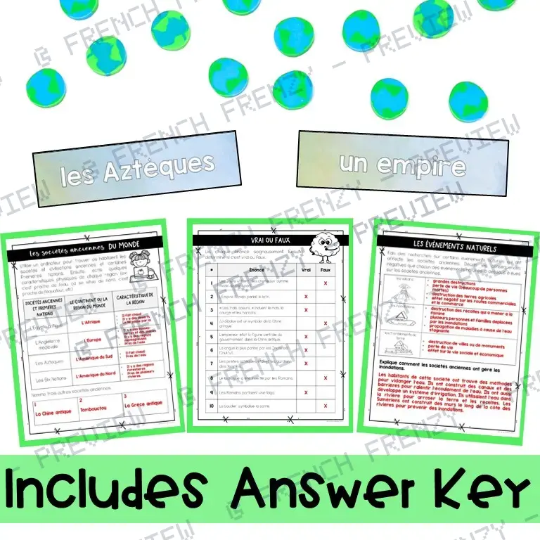 French Grade 4 Ontario Social Studies - Early Societies and Ancient Civilizations Unit — image 4