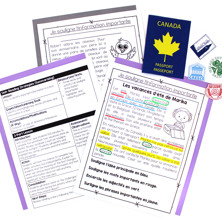 French Reading Strategies - Summarizing Unit - Lessons and Activities (Faire un résumer) — image 3