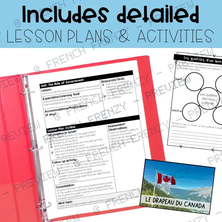 French Grade 5 Ontario Social Studies Unit - Government and Citizenship (Strand B) — image 2