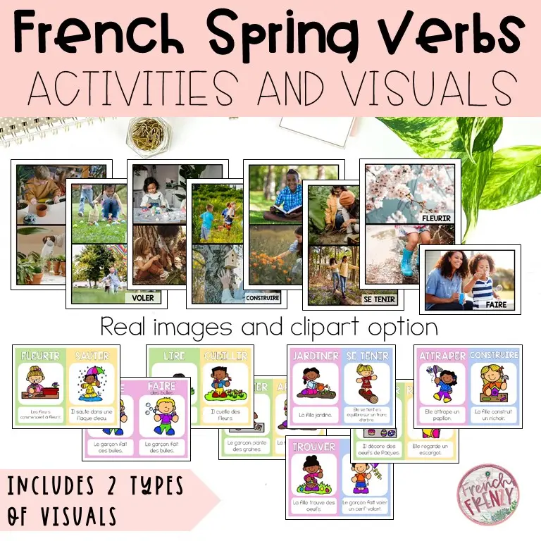 French Spring Verbs Activities and Vocabulary with Visuals - French Grammar - Le printemps — image 3
