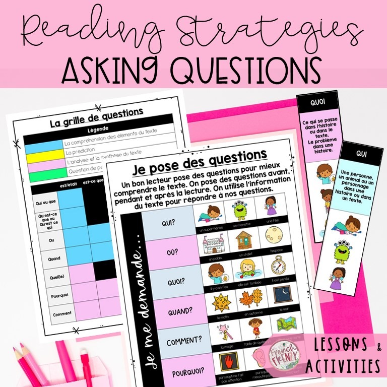 French Reading Strategies - Asking Questions - Lessons and Activities (Poser des questions)