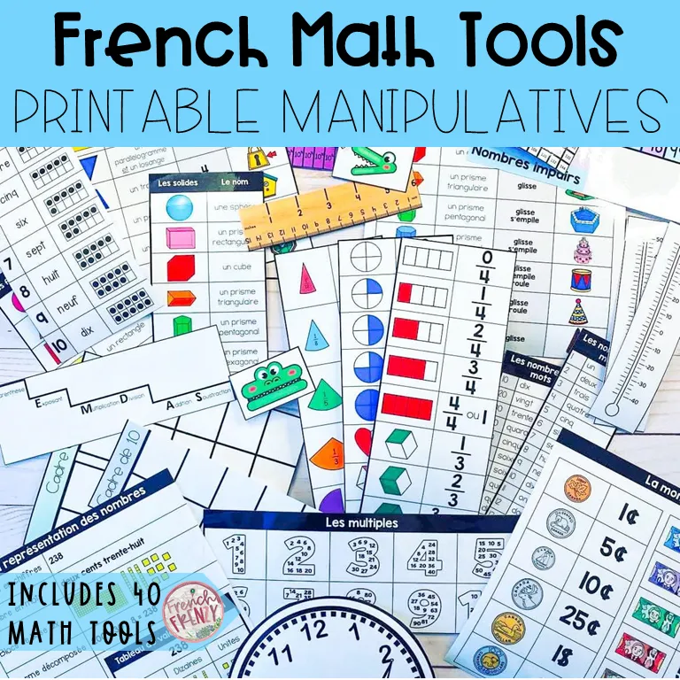 French Math Tools and Printable Manipulatives for All Math Strands