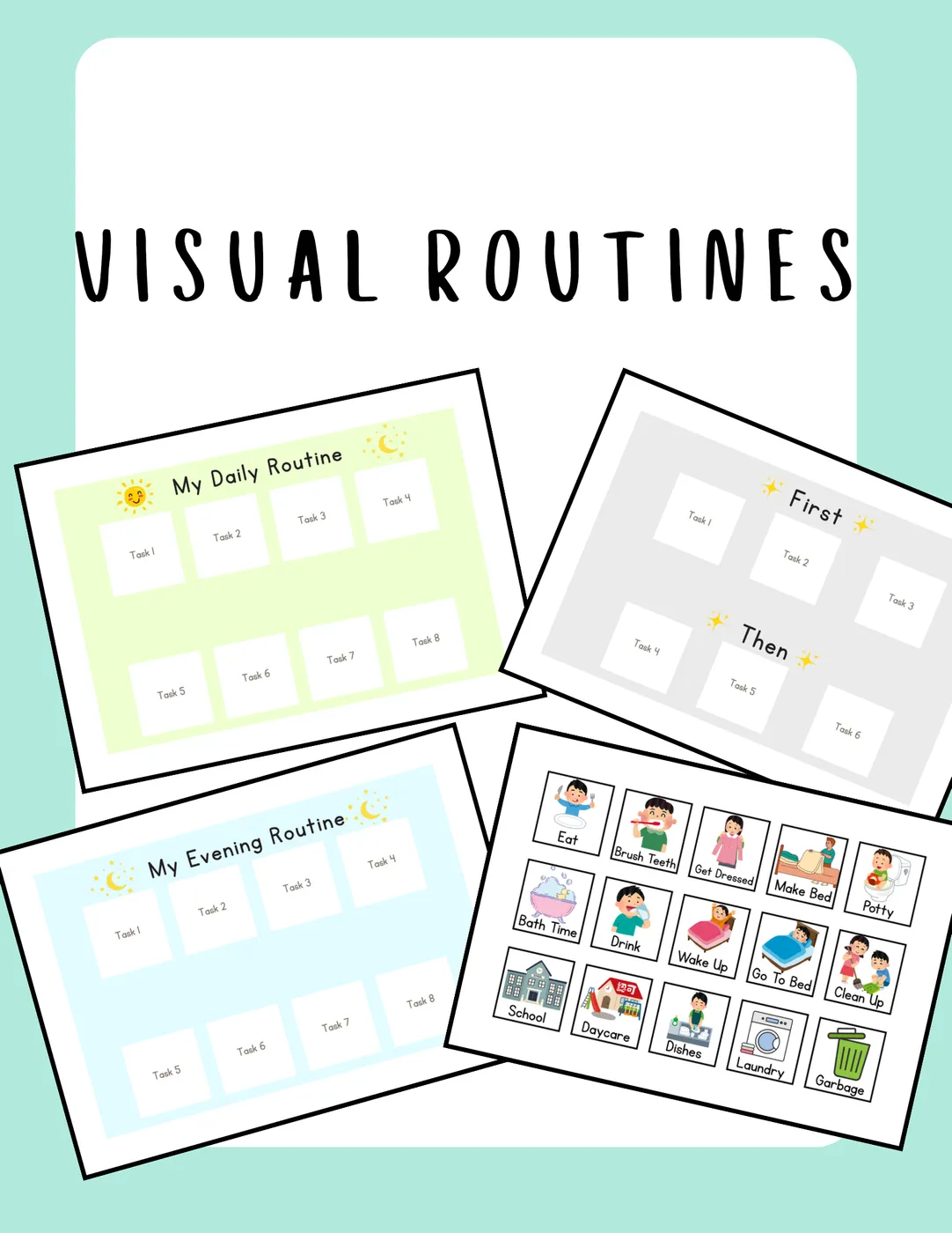 Visual Routine for Kids | Daily Schedule & Speech Support| Autism, Non-Verbal Tools