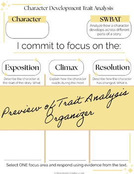 Character Development Graphic Organizer | Character Analysis Activity | MS ELA — image 2