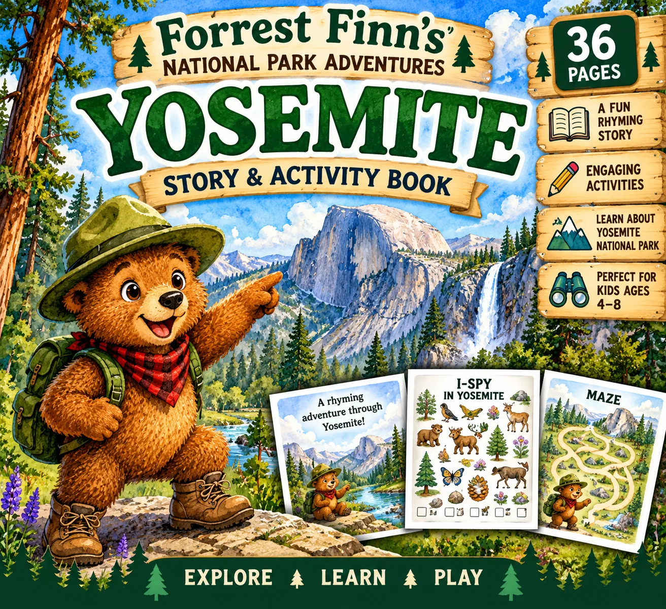 Yosemite National Park for Kids | Rhyming Story & Activities | Geography, Wildlife & Nature | Pre-K–4th