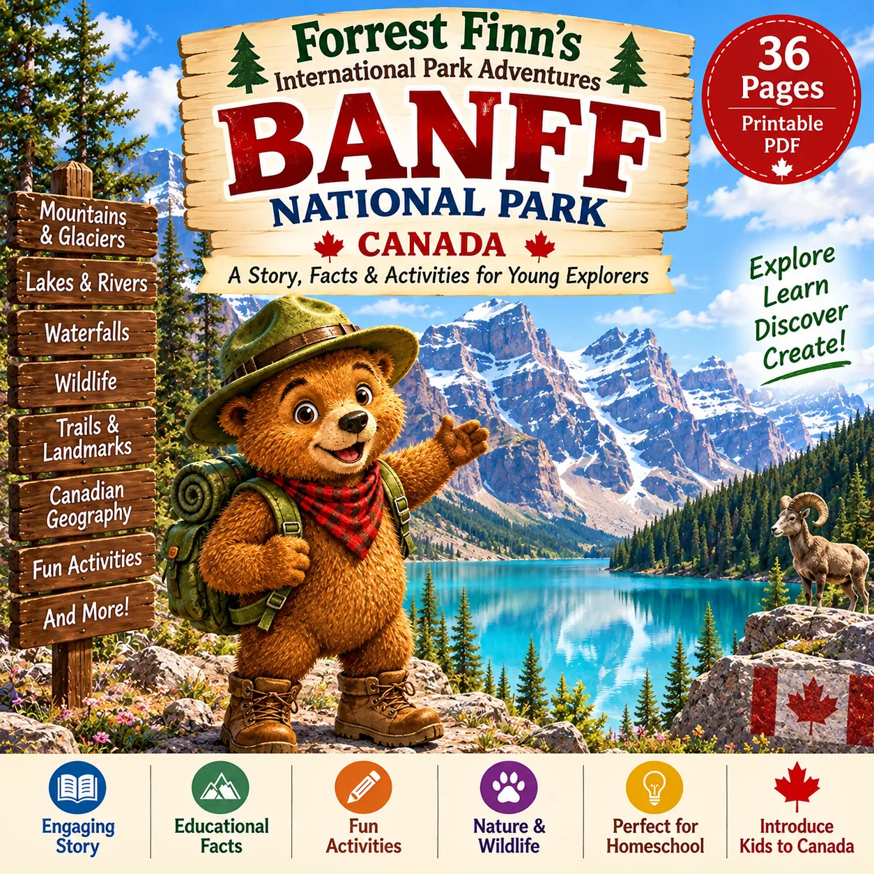 Banff National Park for Kids | Canada Geography, Reading & Activity Book | K–3