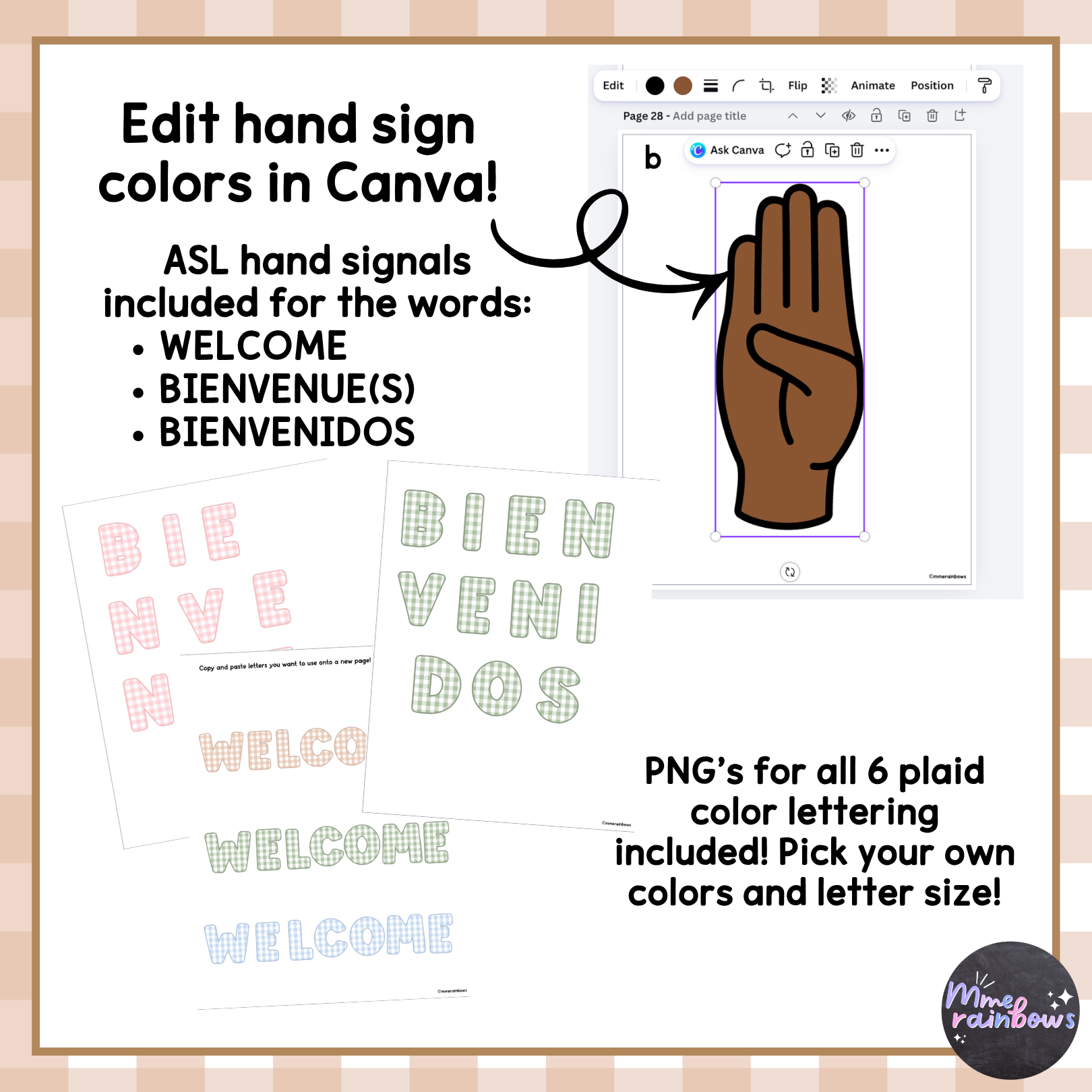 ASL WELCOME display | English, French & Spanish — image 3