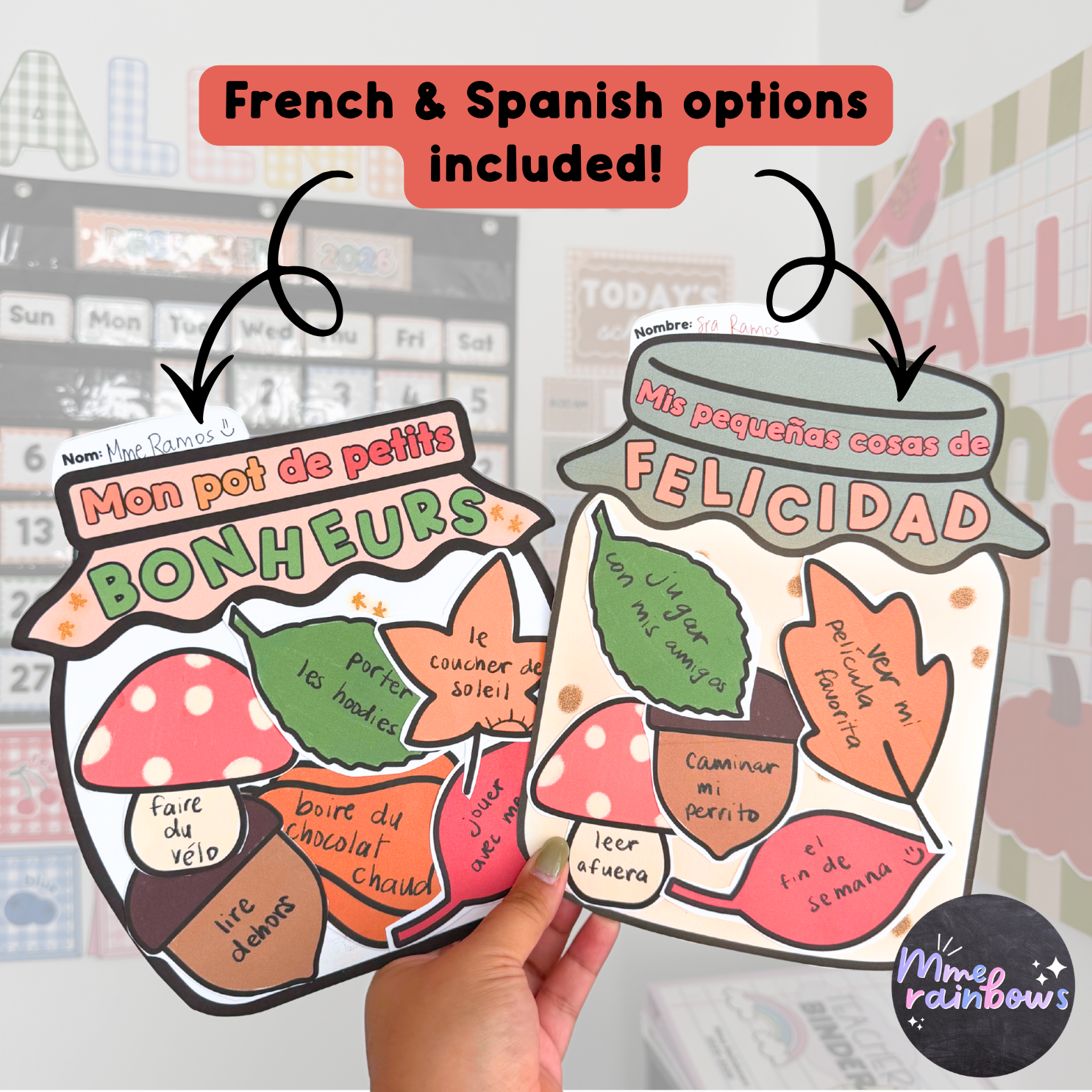 Autumn Fall Craft | English French Spanish | Thanksgiving Craftivity — image 4