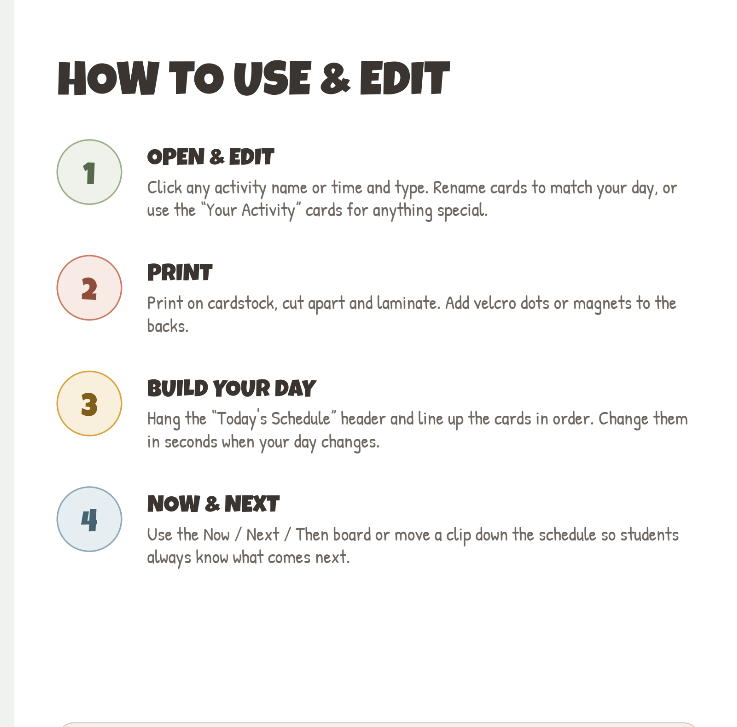 Visual Classroom Schedule Editable — image 2
