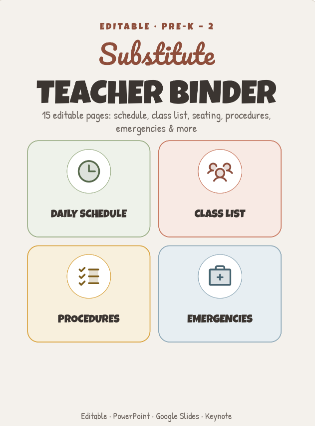 Substitute Teacher Binder Editable — image 2