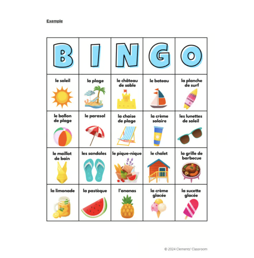 L'été - French Summer Vocabulary, Word Wall & Loto / Bingo — image 4