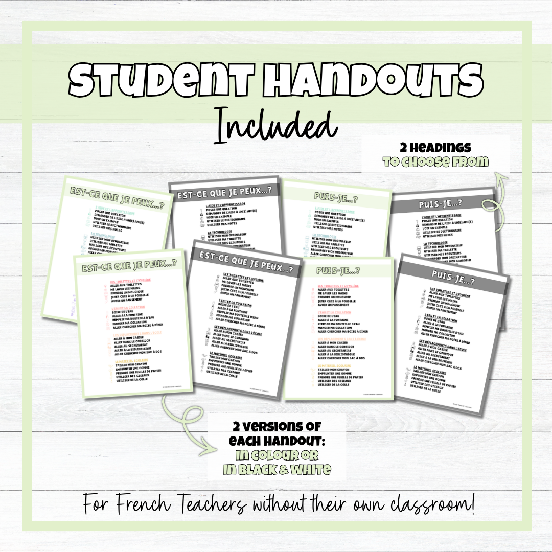 Est-ce que je peux? / Puis-je? French Classroom Phrases Bulletin Board & Handout — image 2