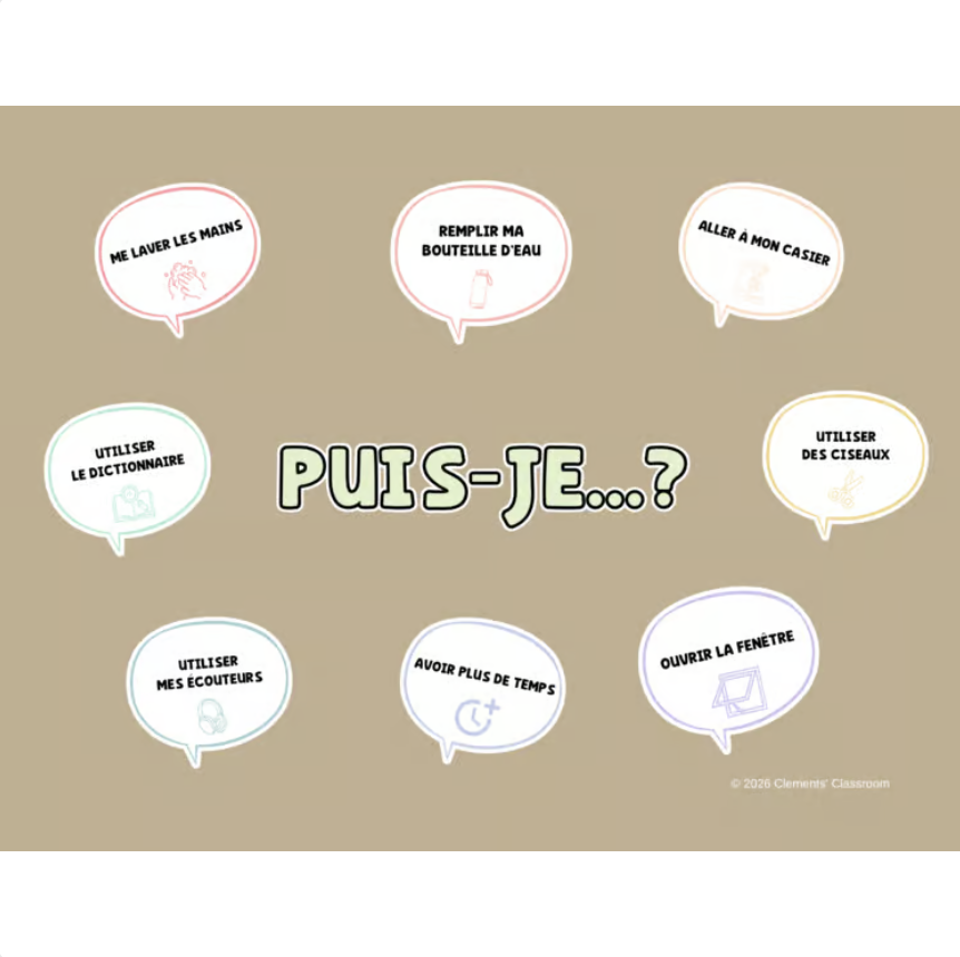 Est-ce que je peux? / Puis-je? French Classroom Phrases Bulletin Board & Handout — image 3