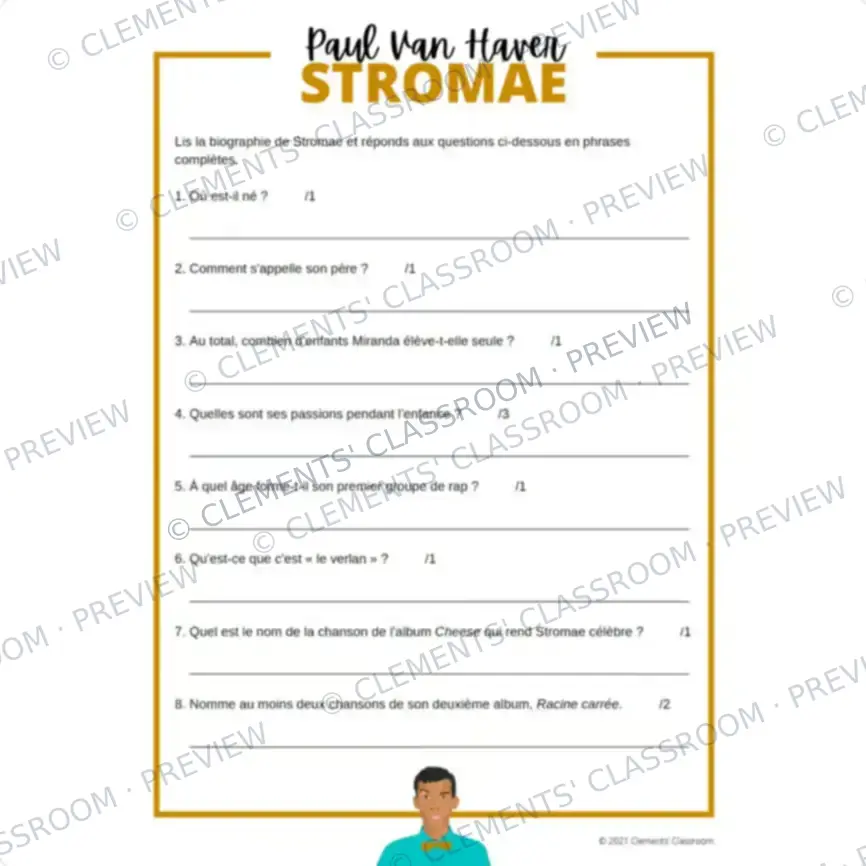 Stromae : Biographie d'un Francophone célèbre - French Biography Reading Comprehension — image 3