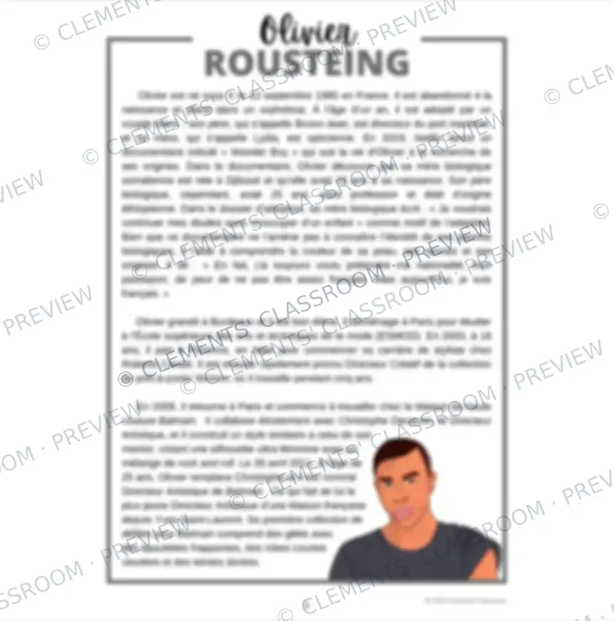 Olivier Rousteing : Biographie d'un créateur de mode - French Biography Reading Comprehension — image 2