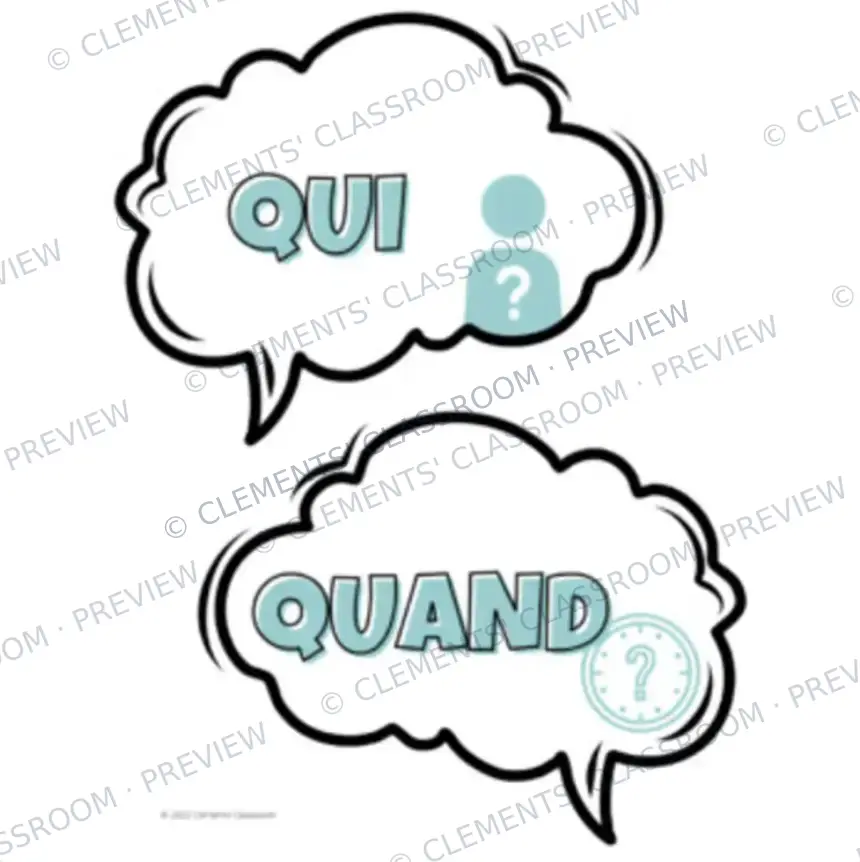 Les mots interrogatifs - French Question Words Symbols Posters — image 2