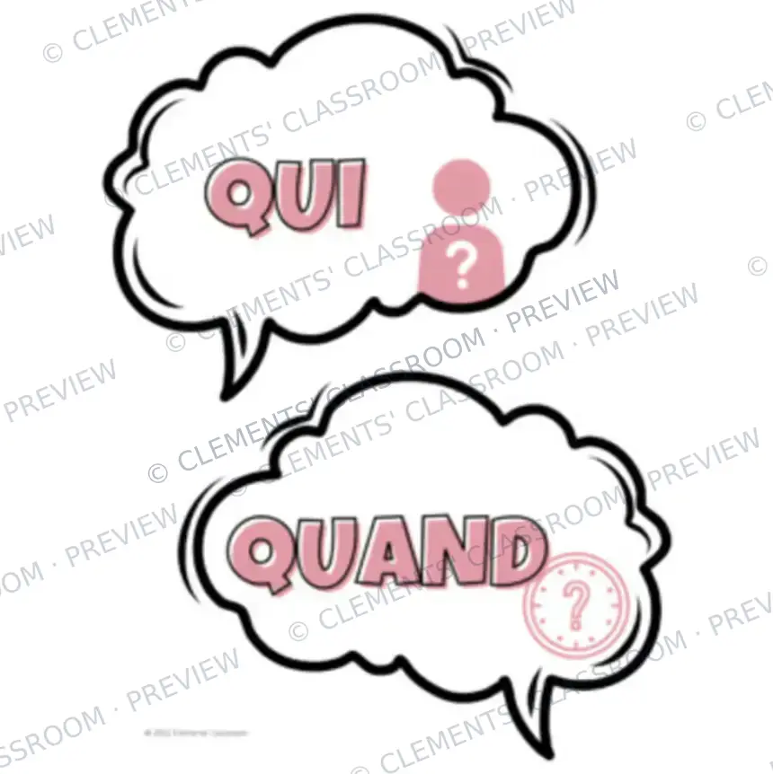 Les mots interrogatifs - French Question Words Symbols Posters — image 3