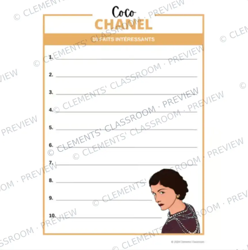 Coco Chanel : Biographie d'une créatrice de mode - French Biography Reading Comprehension — image 4
