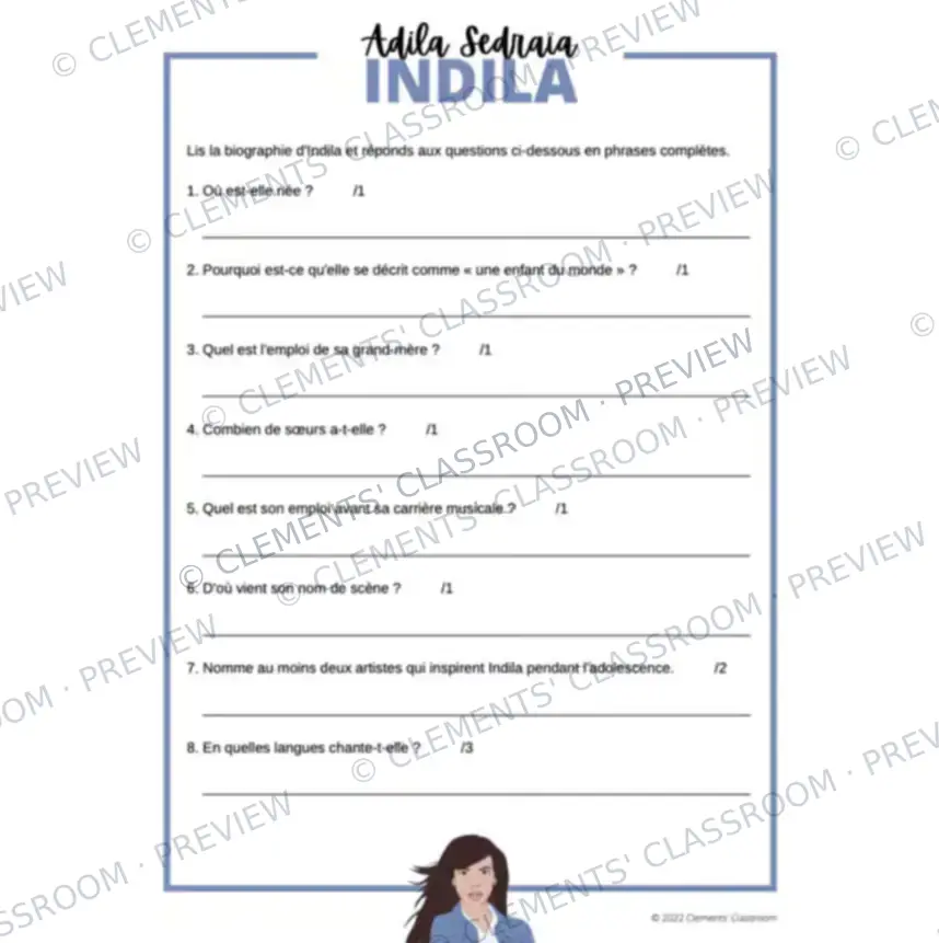 Indila : Biographie d'un Francophone célèbre - French Biography Reading Comprehension — image 3