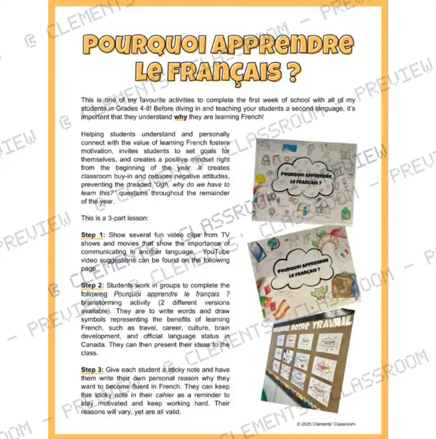 Speaking September - Oral Communication Activities for the Core French Classroom — image 2