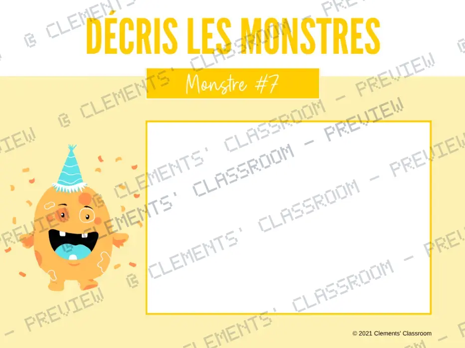 Décris et dessine les monstres! - Parties du corps - Google Slides™ Writing Activities — image 3