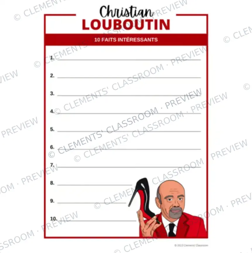 Christian Louboutin : Biographie d'un créateur de mode - French Biography Reading Comprehension — image 4