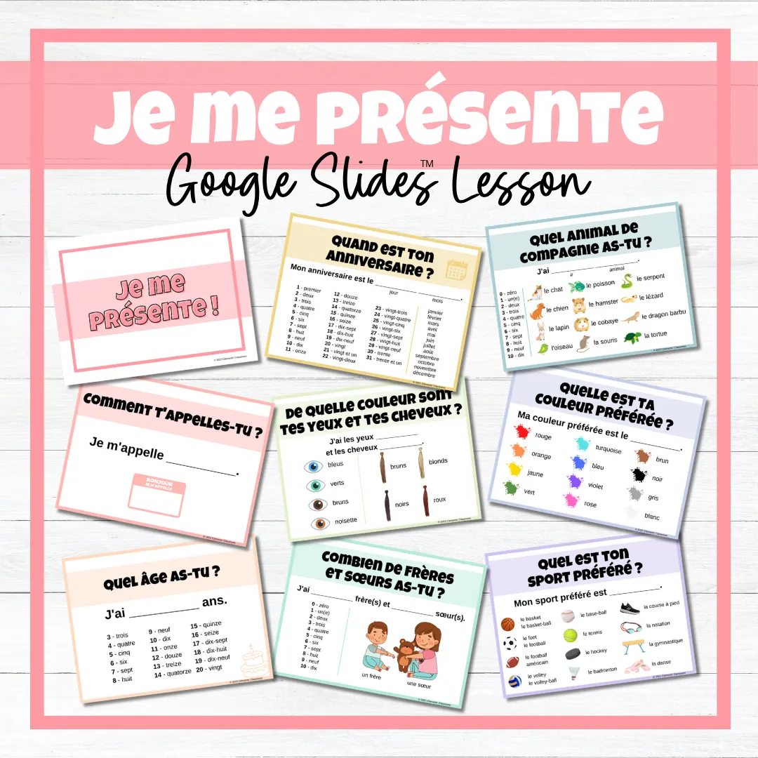 Je me présente ! - French All About Me - Google Slides™ Lesson